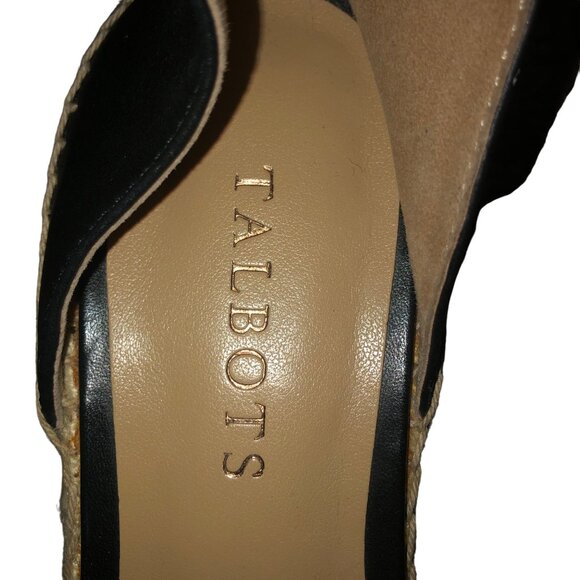 Talbots Espadrilles Womens 6.5 Used Black Leather - Picture 6 of 16